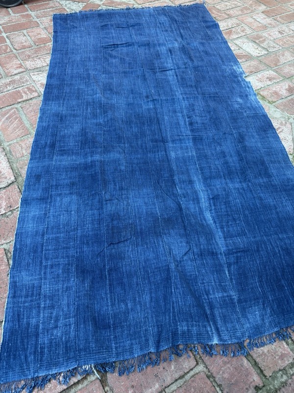 Vintage African Indigo Denim Mossi Mudcloth 80” L x 40” W Textile | No. 177 gallery
