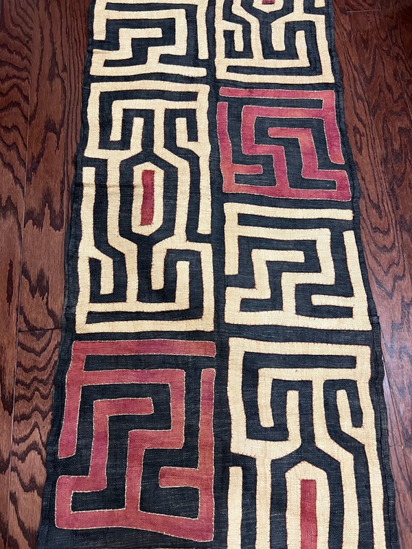 genuine 10 feet African (Congo) Kuba Raffia cloth fabric, natural woven handmade gallery