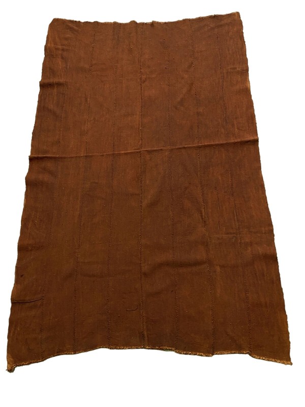 #5740 African Plain Chocolate Brown Color Mud Cloth Textile Mali 62" by 39" gallery