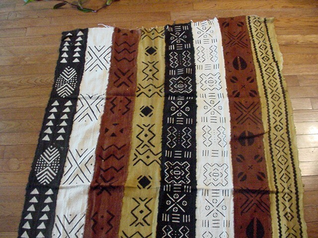 Vintage handmade African art Mud cloth , fabric Mali #F Tapestry-Free Shipping gallery