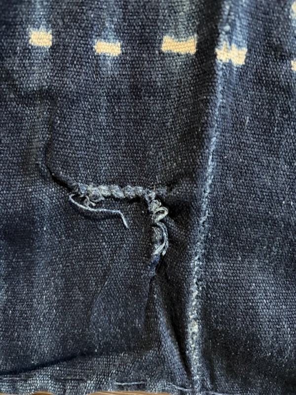 Vintage African Indigo Denim Shibori Mudcloth Fabric 60” L x 42” W Textile #478 gallery