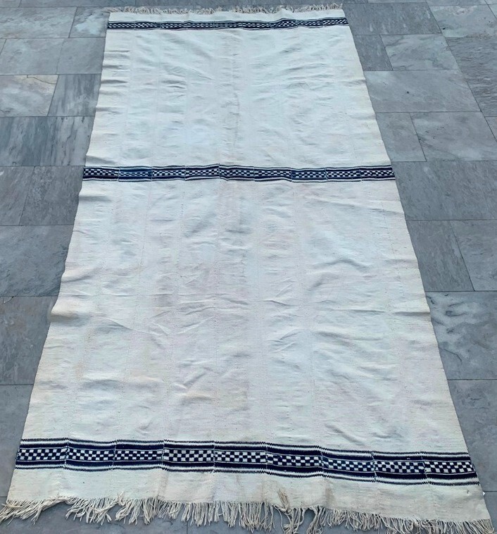 Vintage African Fulani Blanket Handmade Fulani Wedding Hanging Tent Mali 4×7 ft