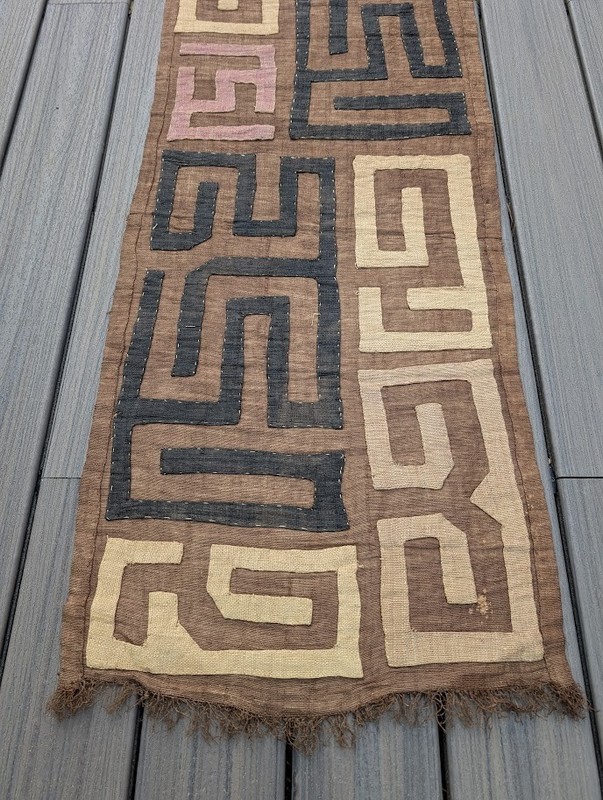Kuba Raffia Textile Long Cloth Skirt Applique - Kuba People, D.R. Congo 122" gallery