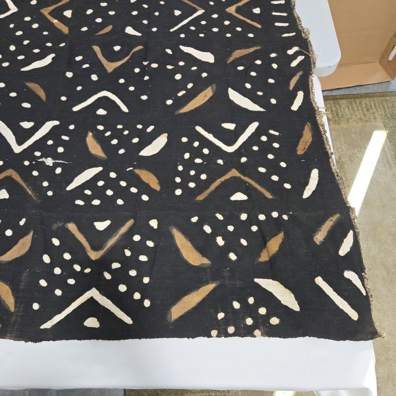 African Textile Art Mud Cloth | Geometric Pattern | 69 x 49 inches gallery