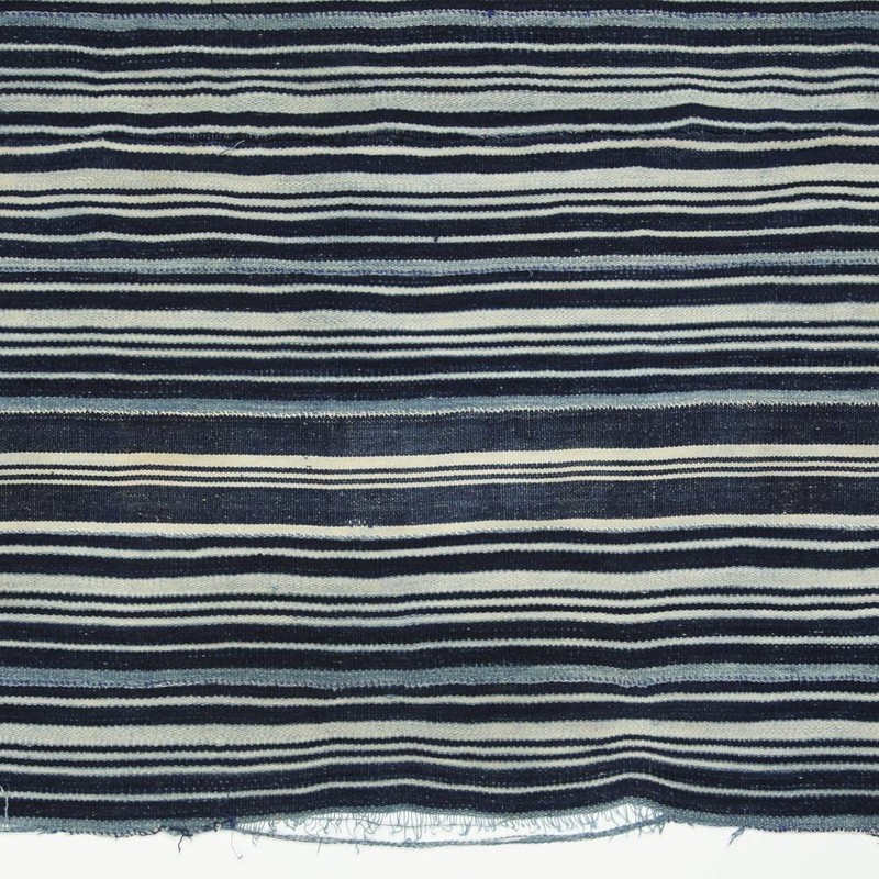 WOMAN'S WRAP SKIRT MOSSI INDIGO HAND DYE COTTON BURKINA FASO W. AFRICA 20TH C gallery
