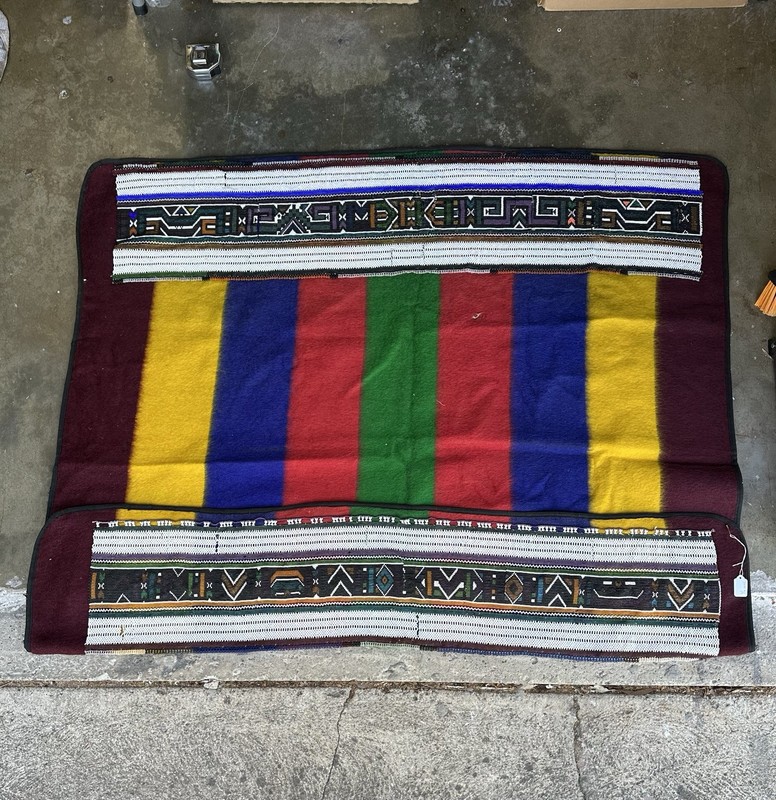 Antique African Ndebele Hand Beaded Traditional Blanket South Africa Hand Woven