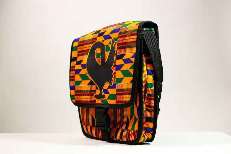 African Bag Sankofa Kente Large Shoulder Vintage Ghana Symbolic Textile-G4531 gallery