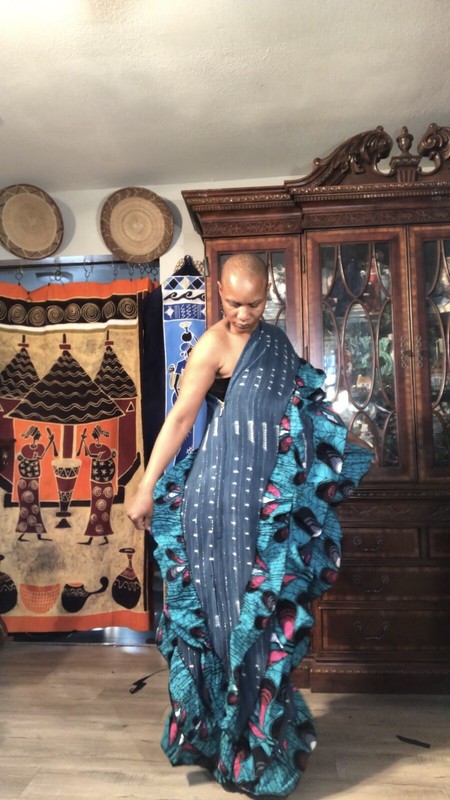 Cape Indigo Mudcloth In Deep Blue & Ankara gallery