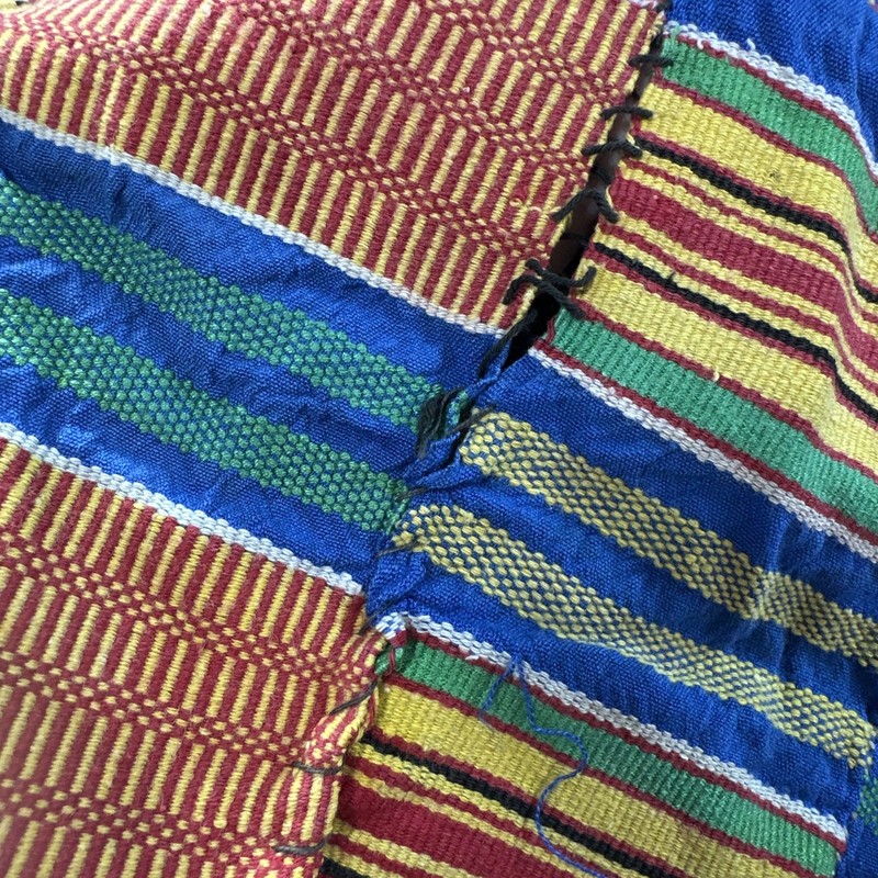 African Kente Cloth Fabric Ghana Patchwork Quilting Piece 53" X 36" Some Issues gallery