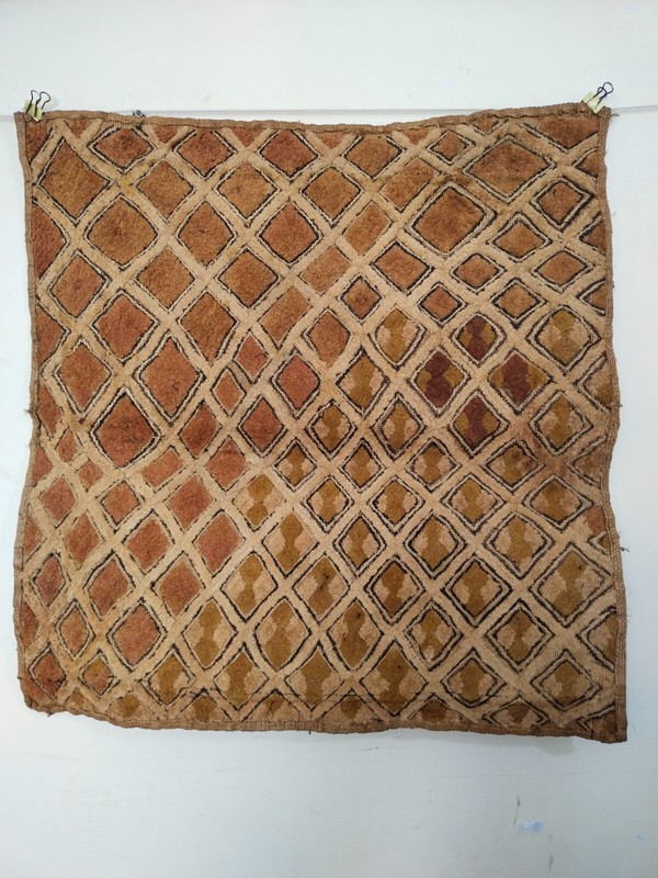 Vintage Kuba Cloth Raffia Textile Traditional African woven Tribal Congo item895 gallery