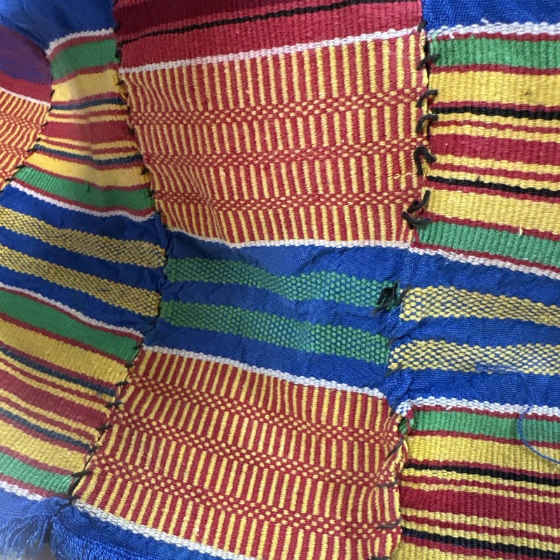 African Kente Cloth Fabric Ghana Patchwork Quilting Piece 53″ X 36″ Some Issues