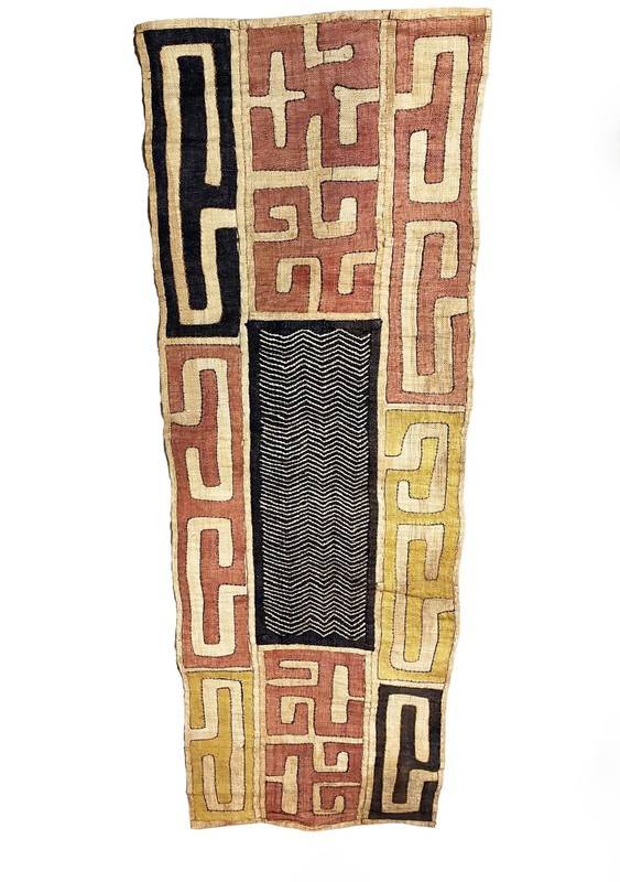 #5647 Superb African Kuba Cloth Raffia /Textile Zaire 51" by 18" gallery
