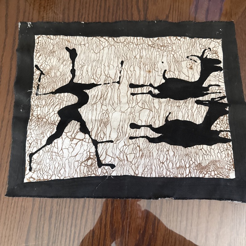 The Hunt african batik art 14.5”x11.75” Unframed