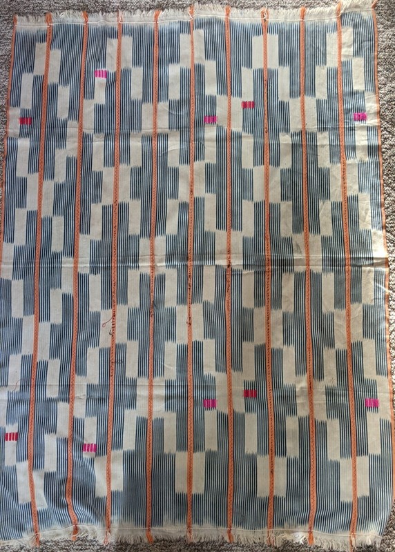 AFRICAN ORIGINAL HANDMADE COTTON TEXTILE STRIP WOVEN FABRIC WRAP SKIRT CLOTHING
