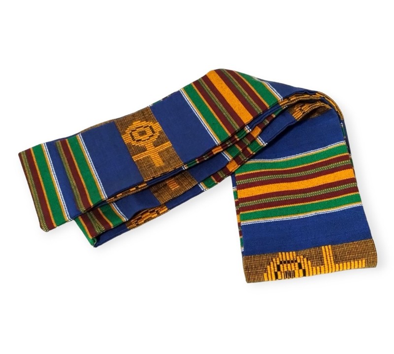 Handwoven Kente Scarf Stole Asante Sash African Textile African Art Cloth