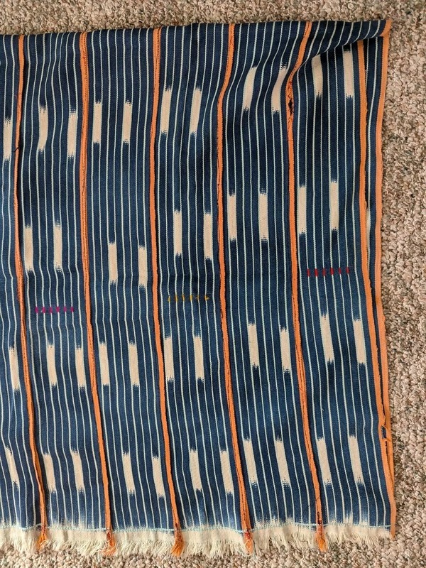 AFRICAN ORIGINAL HANDMADE COTTON TEXTILE STRIP WOVEN FABRIC WRAP SKIRT CLOTHING gallery