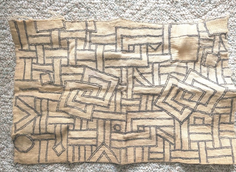 AFRICAN KUBA RAFFIA CLOTH HANDMADE PANEL TEXTILE CURRENCY KASSAI SHOOWA DR CONGO gallery