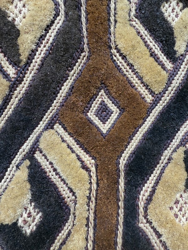 Antique Hand Woven Traditional African Raffia Congo Textile Cloth 44x60 Cm gallery