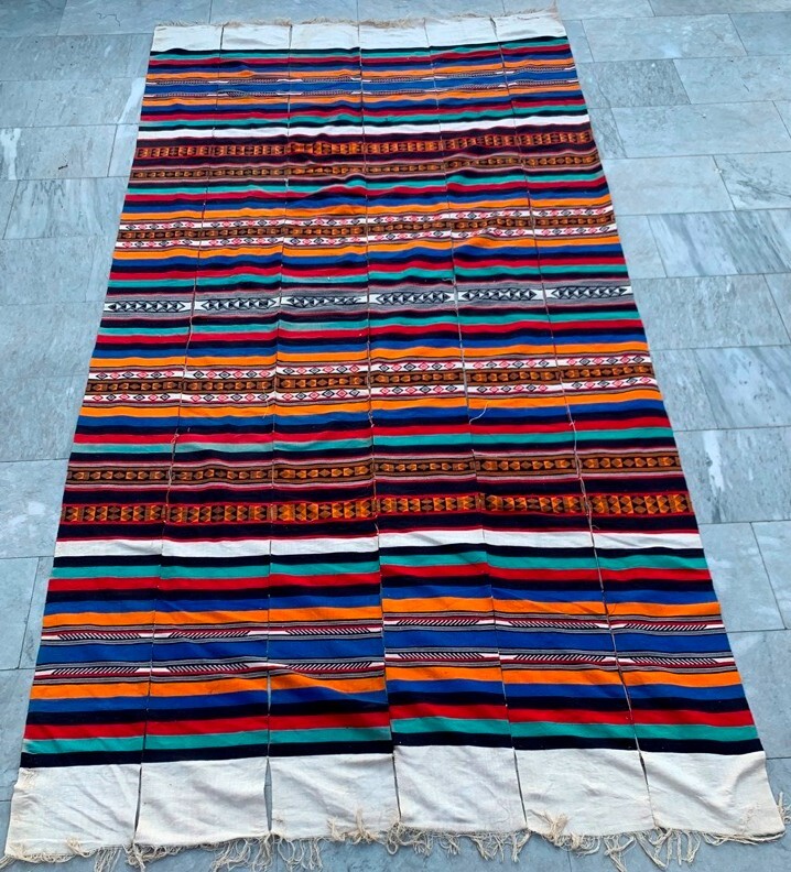 Vintage African Fulani Blanket Handmade Fulani Wedding Hanging Tent Mali 4×10 ft