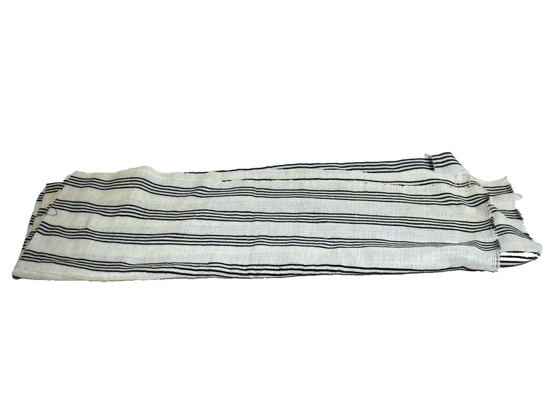 Gambia Fabric Hand Woven Kumandino Cloth 61"X 38" White/Blue Triple Stripe gallery