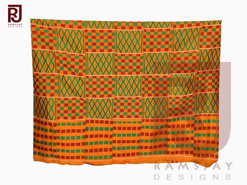Kente Handwoven Cloth Ghana Fabric Asante African Textiles African Art 6 yards