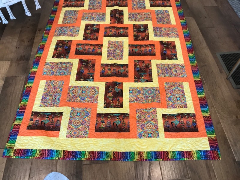 Quilt Africa American Woman Quilt 80" X 58"