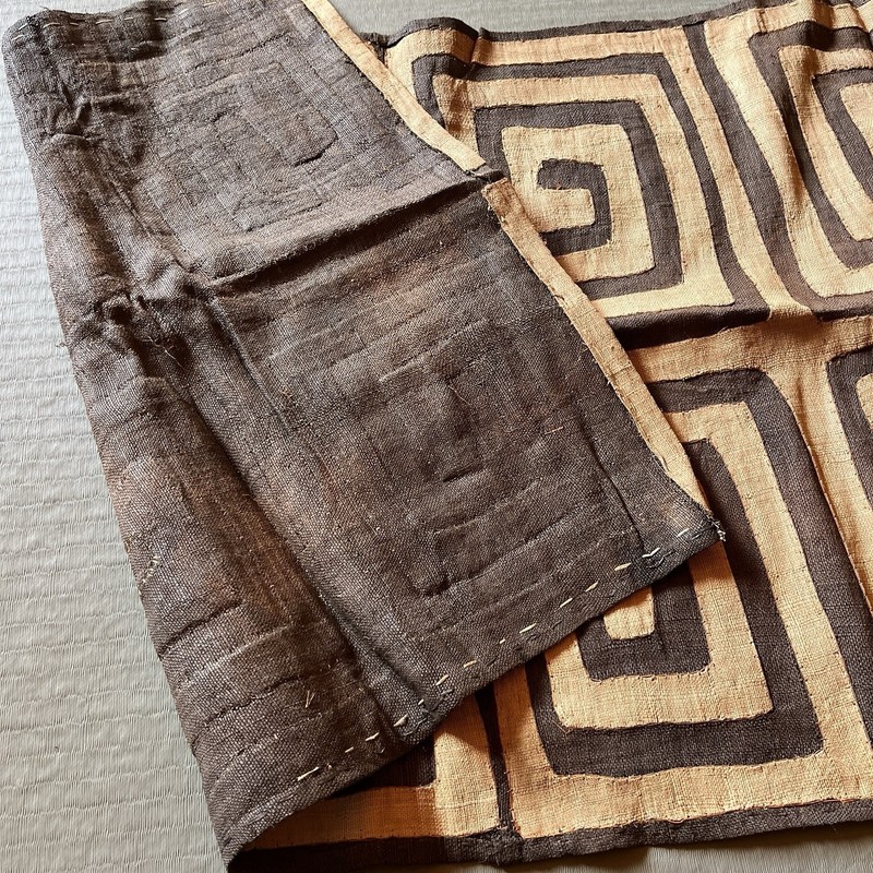 Vintage Kuba Long Raffia Textile Traditional African Tribal Woven Congo 74"x24" gallery