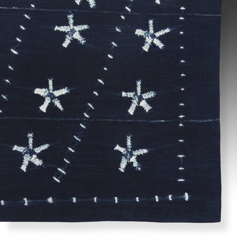 WOMAN'S WRAP SKIRT MOSSI INDIGO HAND DYE COTTON BURKINA FASO W. AFRICA 20TH C gallery