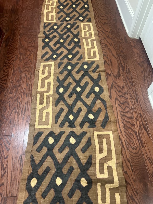 genuine 10 feet African (Congo) Kuba Raffia cloth fabric, natural woven handmade gallery
