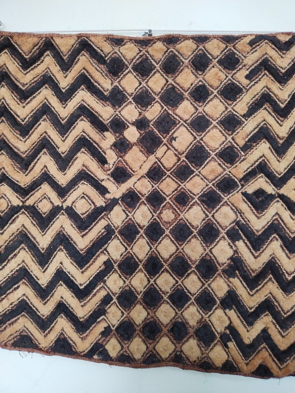 Vintage Kuba Cloth Raffia Textile Traditional African woven Tribal Congo item894 gallery