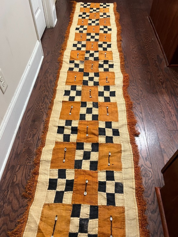genuine 9 feet African (Congo) Kuba Raffia cloth fabric, natural woven handmade gallery