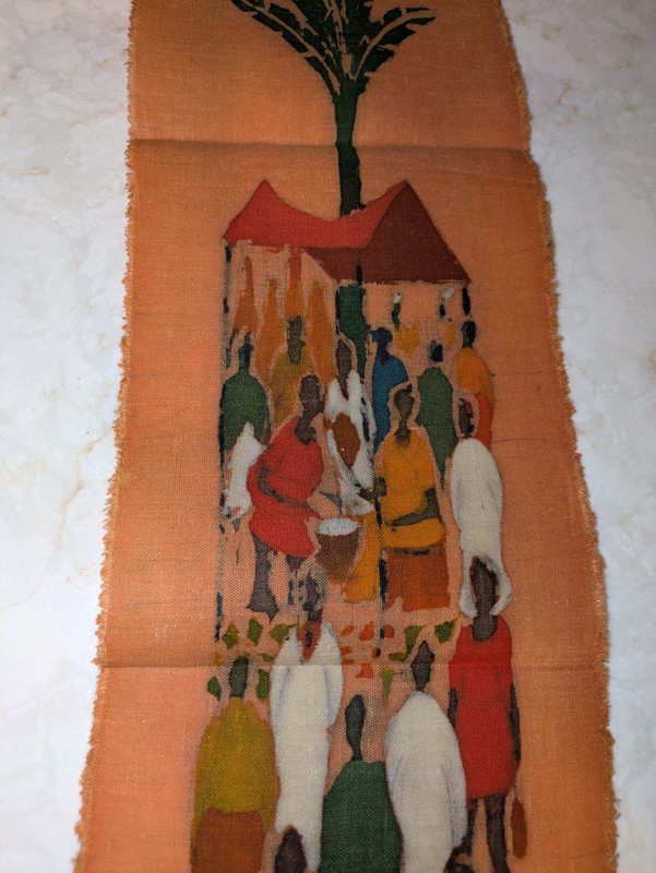 Long West African Village Procession Signed by Artist, Batik on Cloth gallery