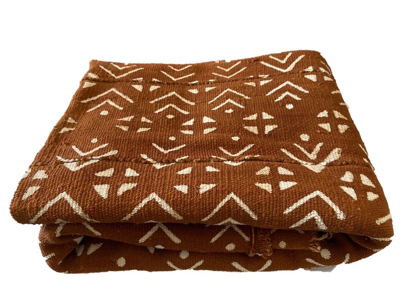 Superb Brown & White African Bogolan Mud Cloth Textile 37 » by 68 «