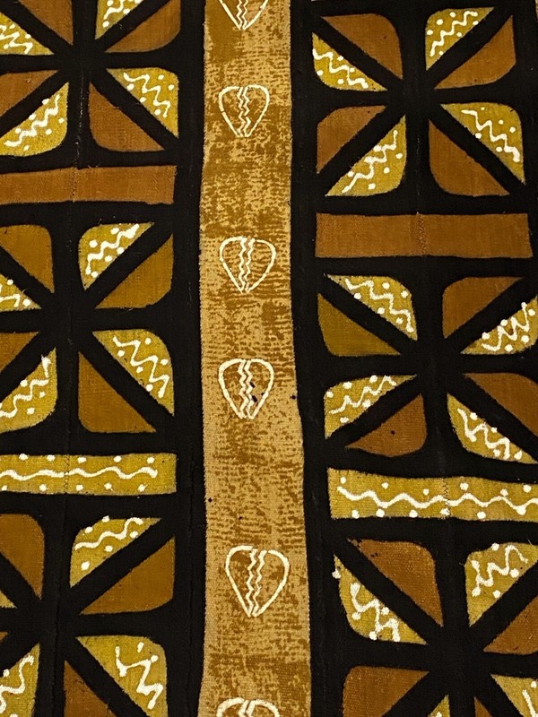 #6060 African Bogolan Mud Cloth Textile 61" H by 38" W gallery