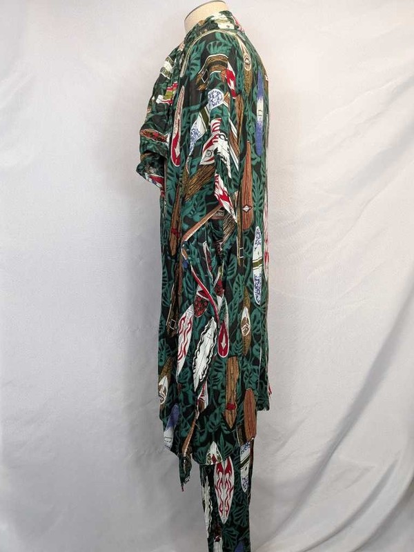 Rainbow Surfboard Print Lounge Set Pajamas Top Pants Scarf Women's One Size gallery
