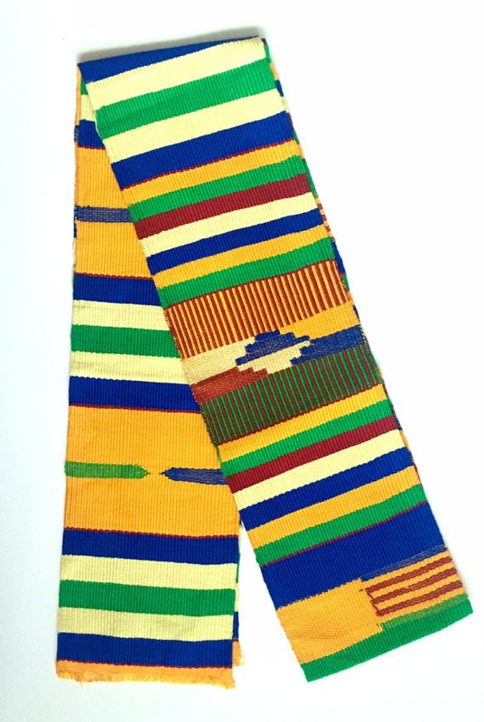 Traditional Hand woven Kente Sash Ashanti Stole African Textile Kente Neck Scarf