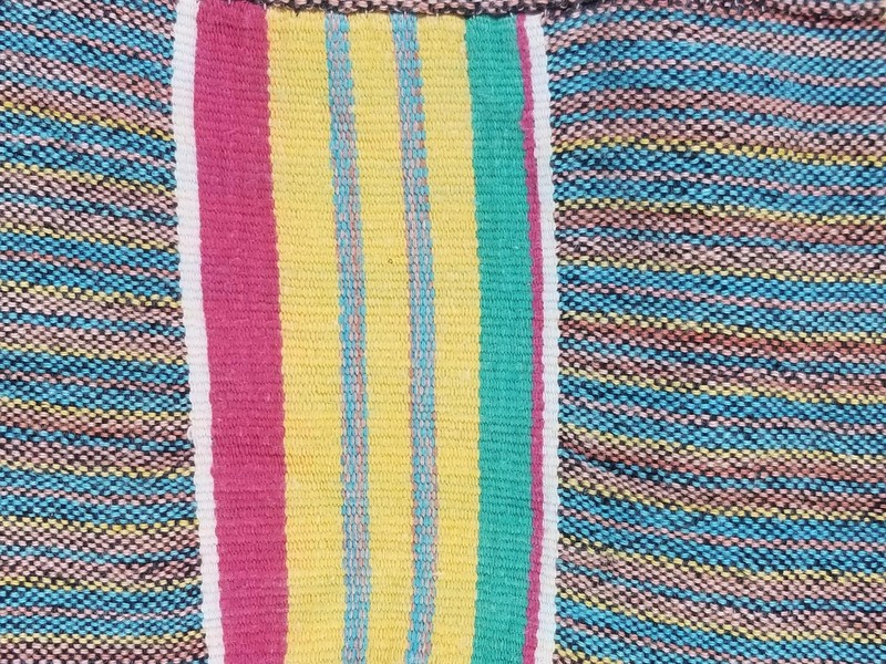 Vintage Ghana Kente Cloth Handwoven Striped Textile Throw 91x70in gallery