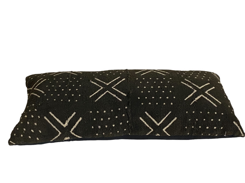 #4419 Contemporary Lumbar Pillow Made From Vintage Bogolan African Mud Cloth gallery