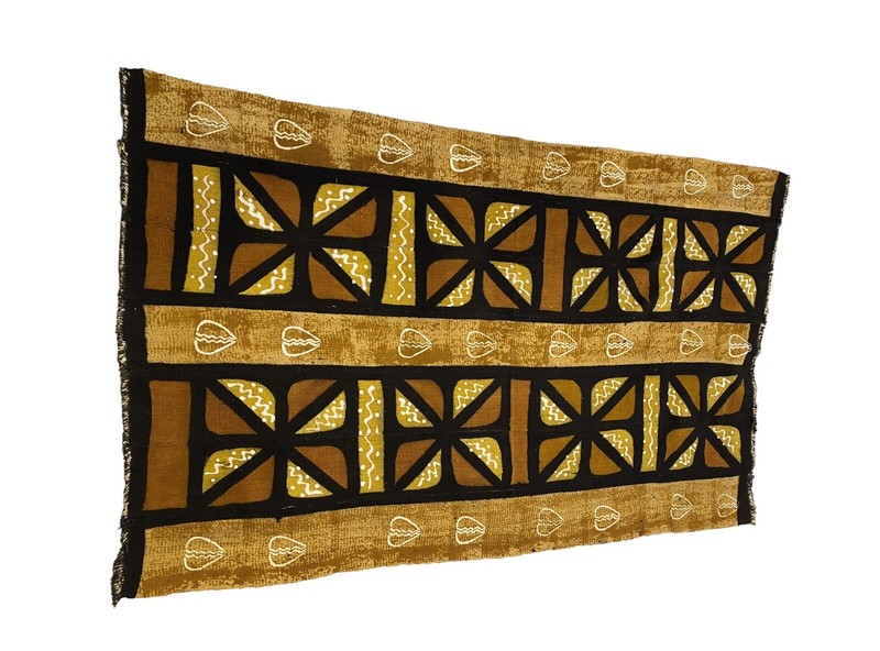 #6060 African Bogolan Mud Cloth Textile 61" H by 38" W gallery