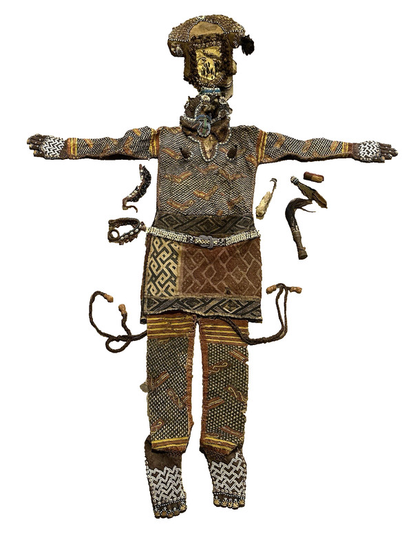 251224 – Extremly rare African Kuba Bark Cloth Dance Costume – Congo.