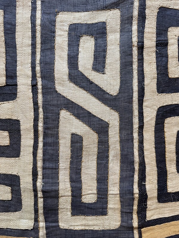 Vintage Gorgeous Hand Woven African Raffia Congo Cloth Textile Runner 162x60 Cm gallery