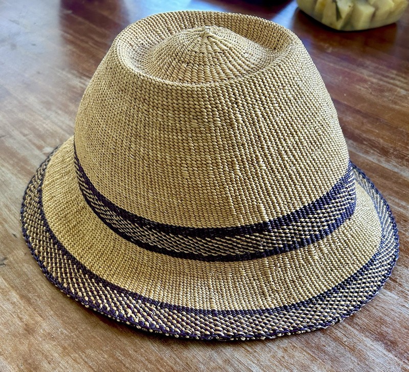 Vintage Authentic Handwoven Bolga Fedora Grass Hat West Africa gallery