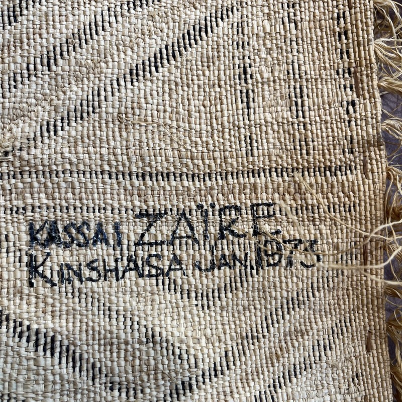 Vtg Kuba Cloth Raffia hand woven 31 X 27 Traditional African Tribal Zaire 1973 gallery