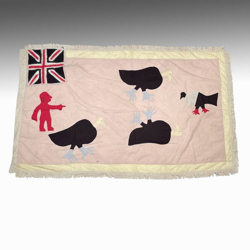 FRANKAA ASAFO MILITARY WARRIOR FLAG COTTON APPLIQUE FANTE GHANA WEST AFRICA