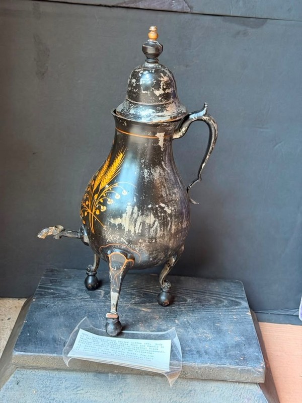 Antique 18thC Dutch Japanned Pewter Coffee Urn Kraantjeskan gallery