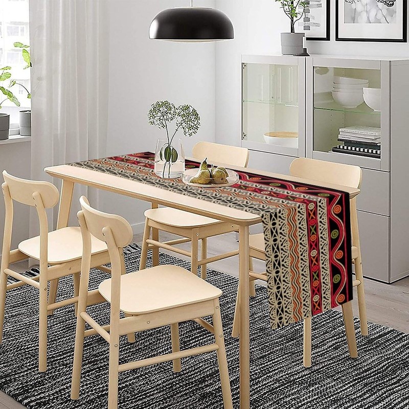 African Geometric Tribal Table Runner Abstract Ethnic Traditional Seasonal Su... gallery