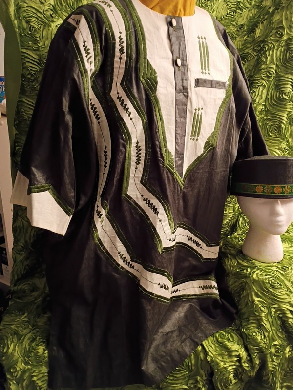 Handmade Dashiki From Nigeria Matched With A Crown Custom Tailored By Myself.