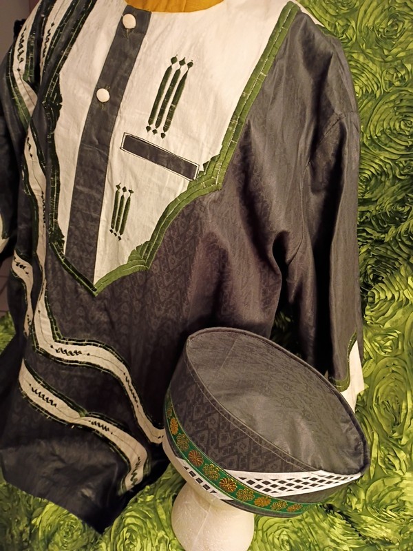 Handmade Dashiki From Nigeria Matched With A Crown Custom Tailored By Myself. gallery