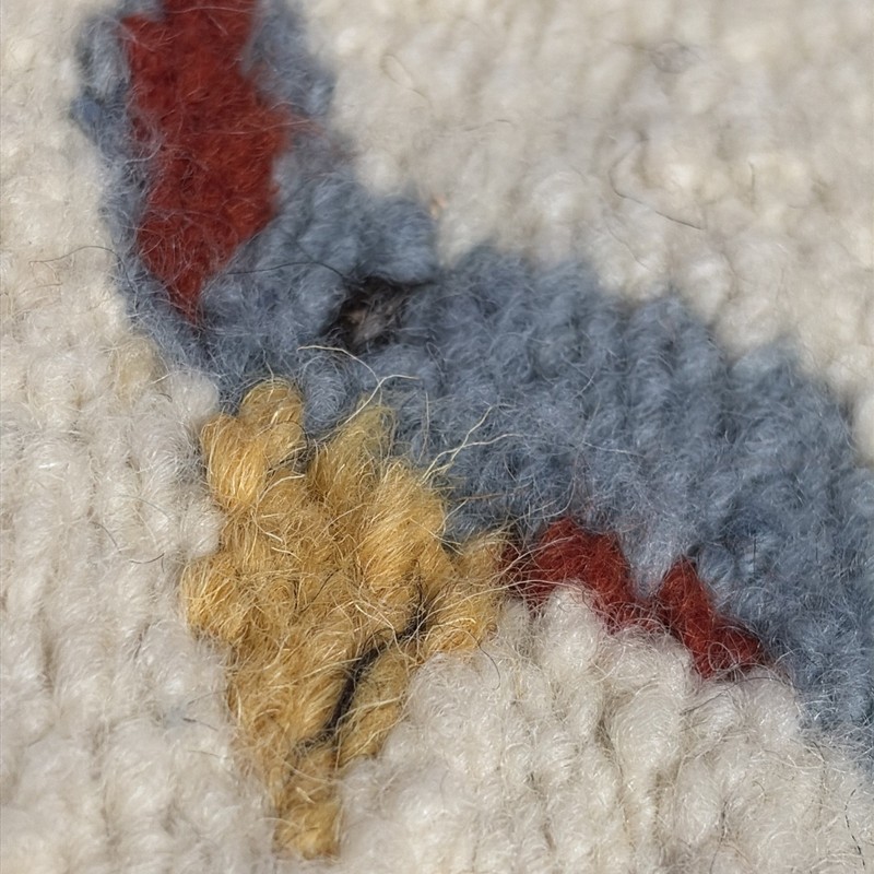 Vintage African Wool Mohair Handwoven Wall Hanging Table Runner Guinea Fowl EUC gallery