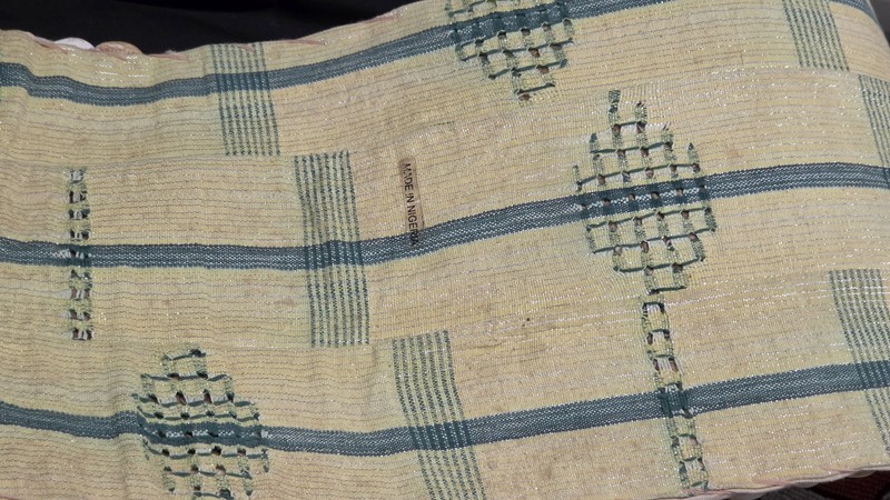 Vintage Yoruba Beaded Panel Sash 64" • Aso-Oke Fabric Backing • Nigeria African gallery